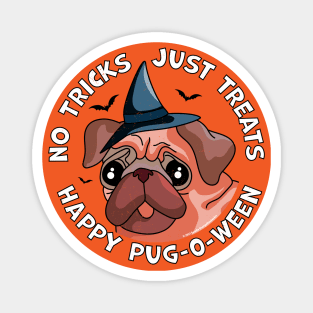 Halloween Pug No Tricks Just Treats Happy Pug-O-Ween Funny Magnet